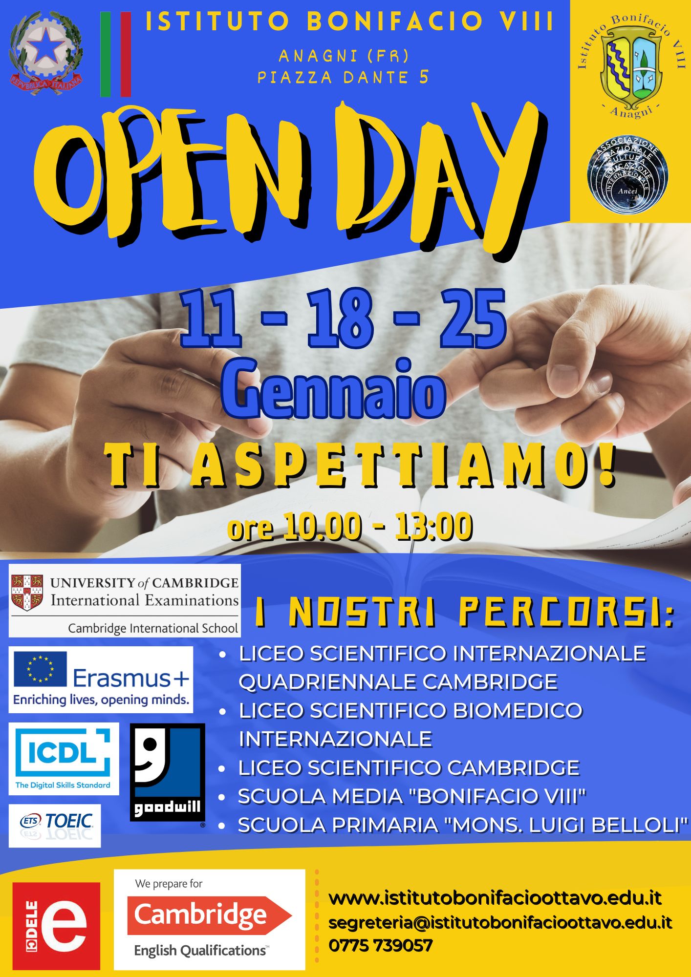 Openday del 11 - 18 - 25 Gennaio 2025